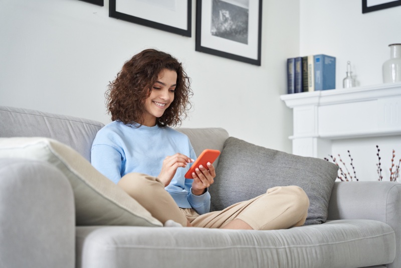 Woman Phone Couch