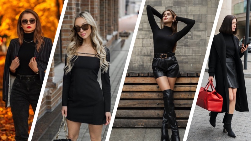 Black Sweater Dress with Black Flare Pants Outfits (1 ideas & outfits)