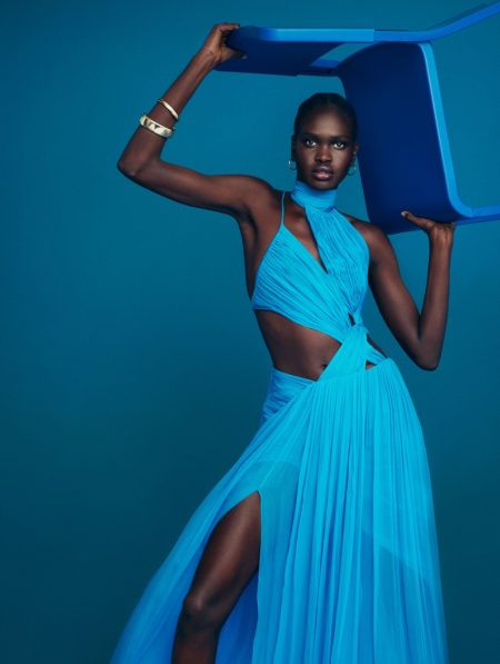 Nyibol Dok Jok Models Shades of Blue for Mojeh Magazine