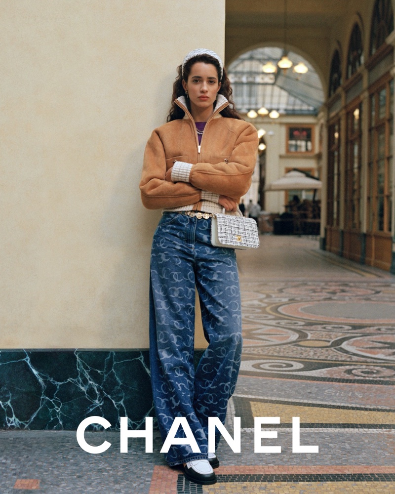 Iman Perez Poses in Chanel Pre-Fall-Winter 2023 Paris Images by