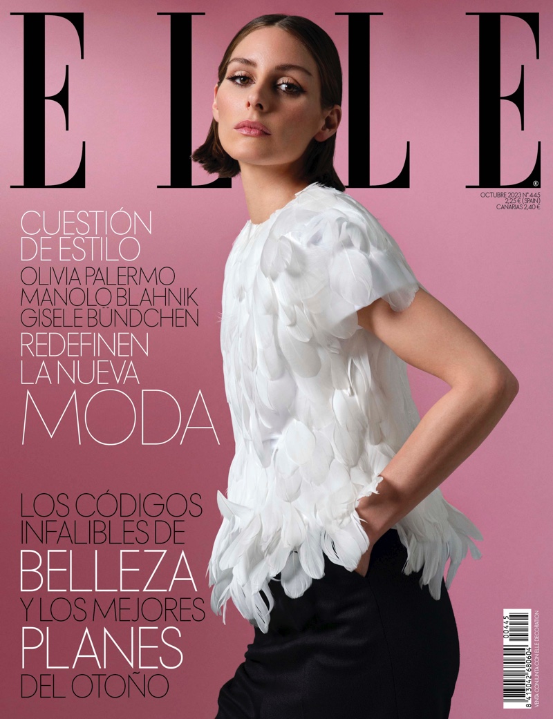 Influencer Olivia Palermo wears a Loewe look on ELLE Spain October 2023 cover.