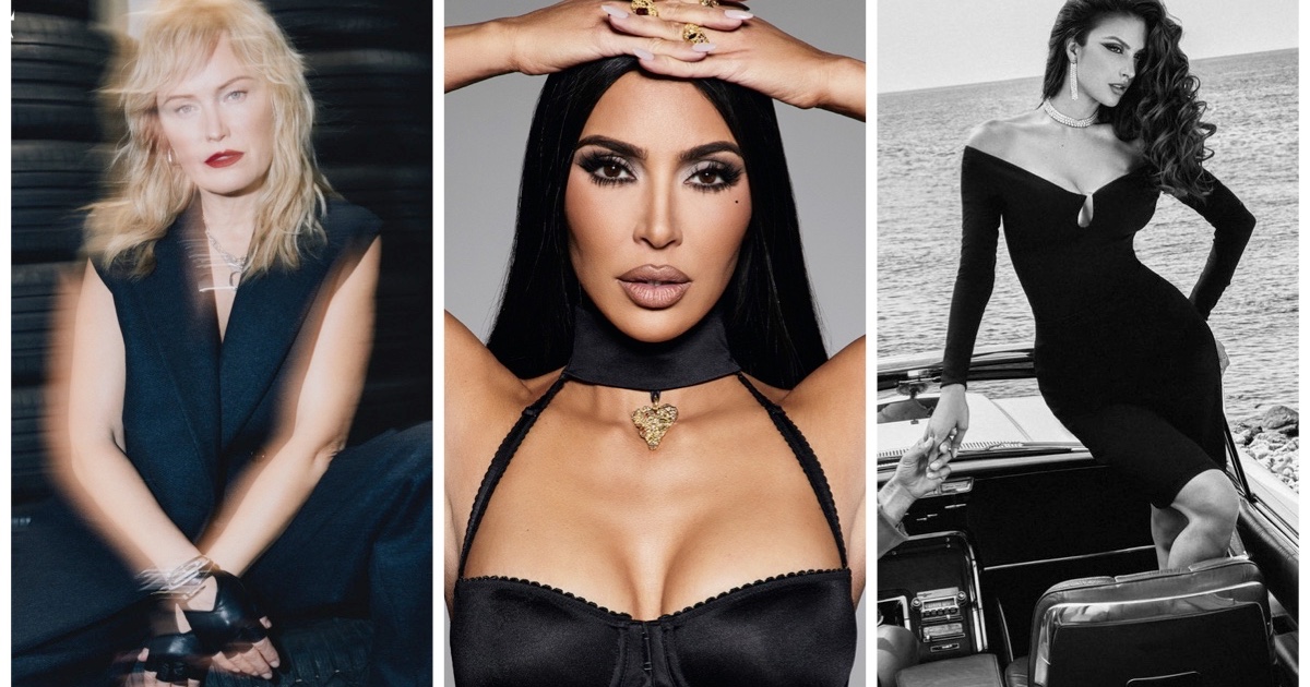 Kim Kardashian Brings Retro Vibes to SKIMS Stretch Satin Ad