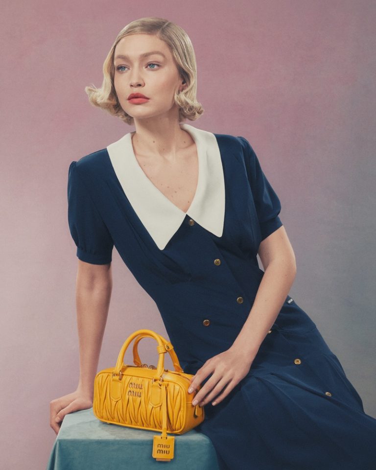 Gigi Hadid Brings 30s Vibes to Miu Miu Handbag Ad