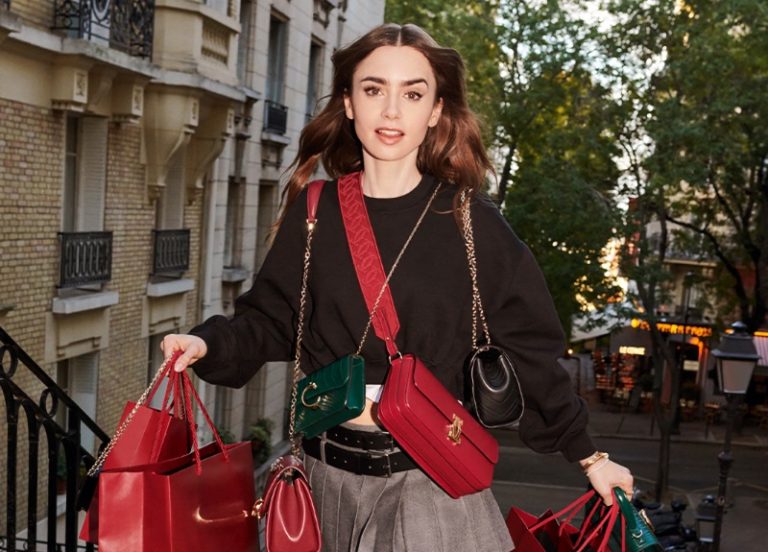 Lily Collins' Parisian Chic Moments with Cartier Bags