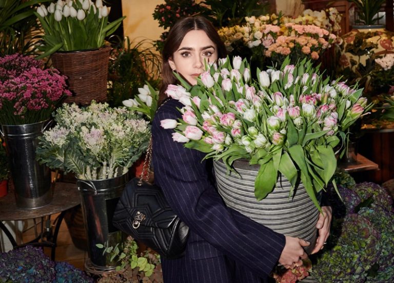 Lily Collins' Parisian Chic Moments with Cartier Bags