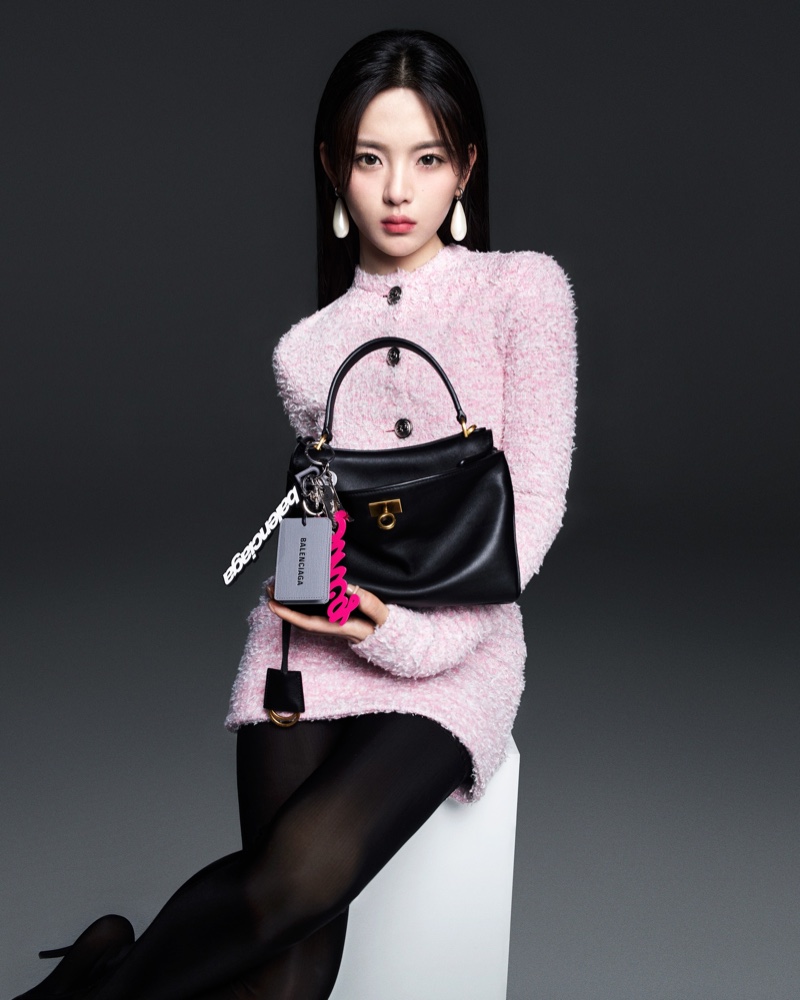 Yang Chaoyue is pretty in pink for Balenciaga's new Rodeo bag campaign.