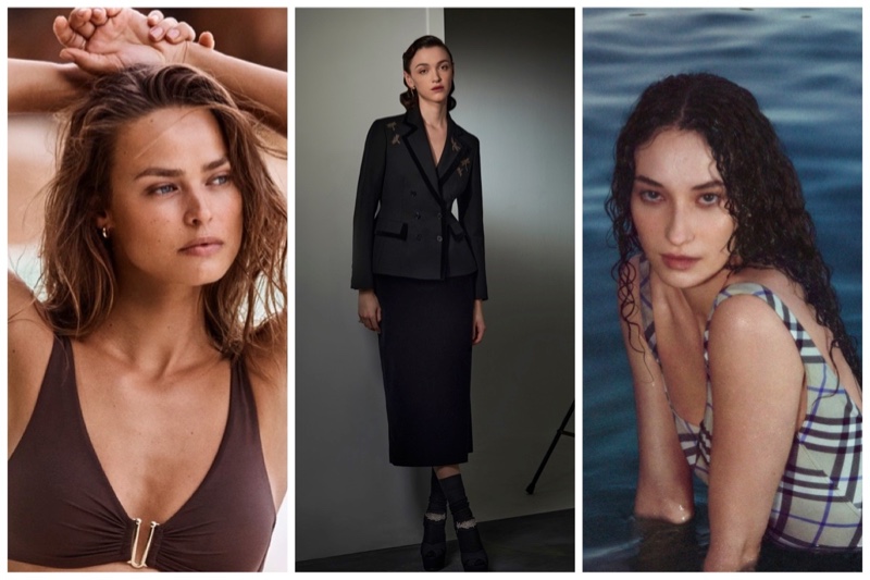 Week in Review: Birgit Kos for Calzedonia swim 2024 campaign, Dior pre-fall 2024 collection, and Burberry summer 2024 campaign.
