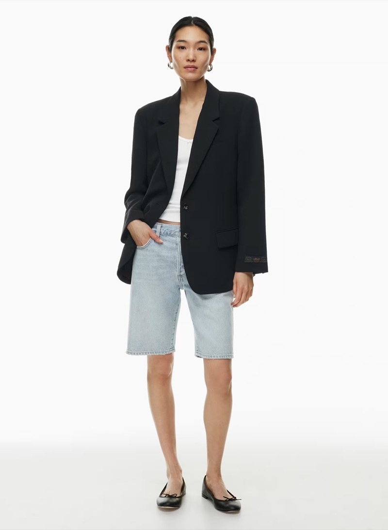 Blazer Denim Shorts Smart Casual Attire Artizia