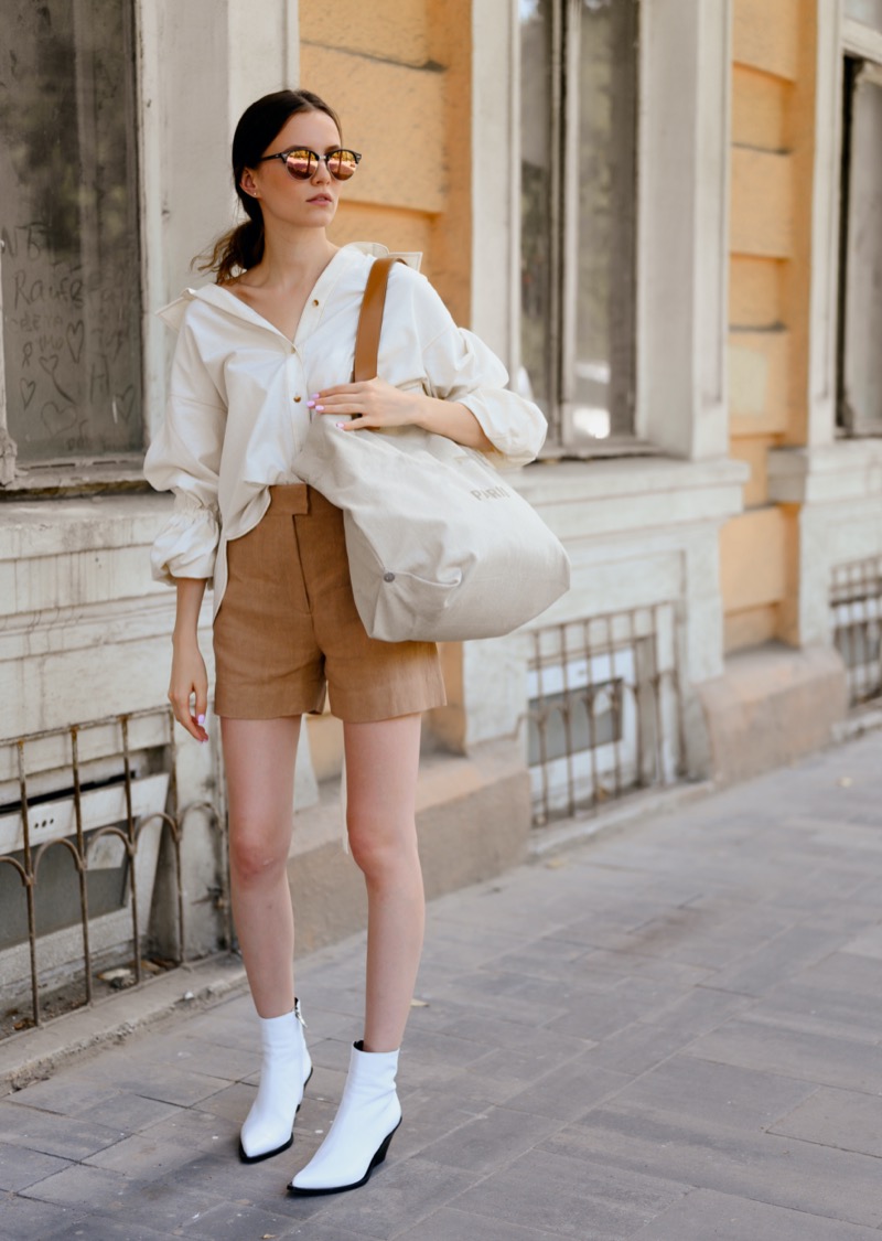 Blouse Shorts Outfit Smart Casual Attire