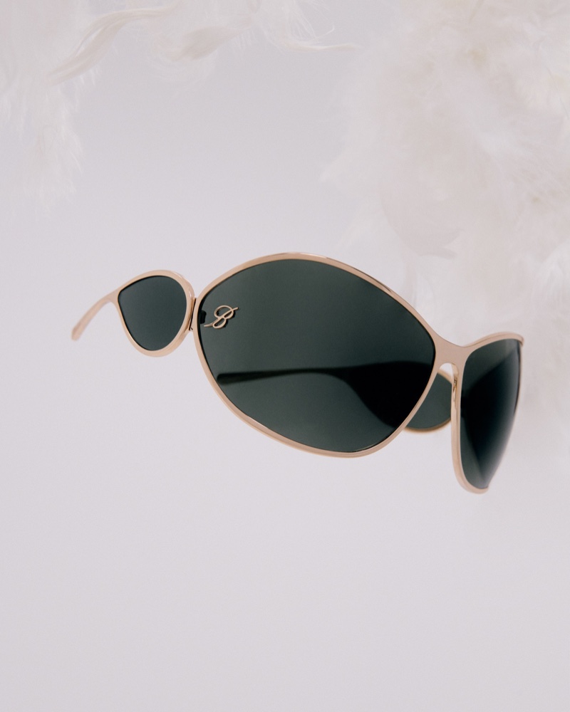 Blumarine SBM216 sunglasses with golden metal detail.