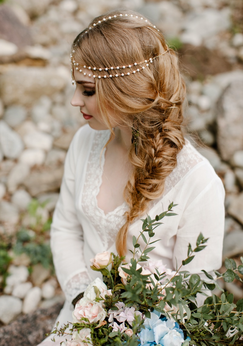 Bohemian Fishtail Braid Wedding Hairstyles Long Hair