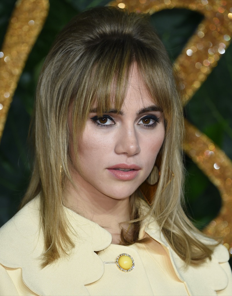 Suki Waterhouse shag haircut curtain bangs