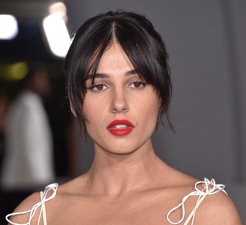 Naomi Scott updo curtain bangs