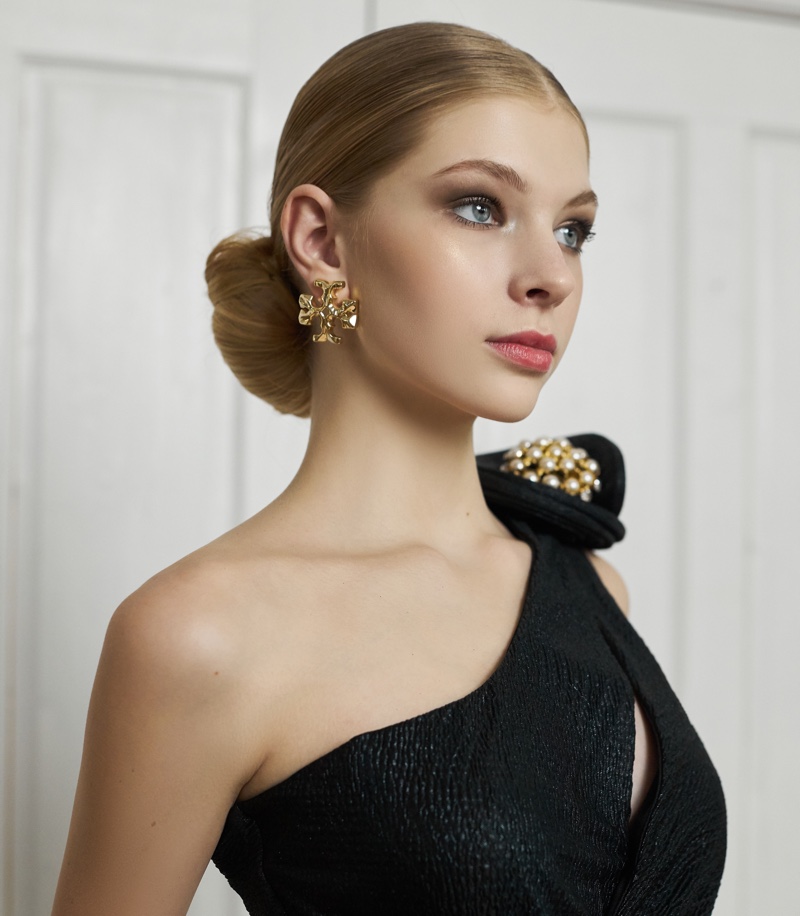 Hair Bun Style Black Tie