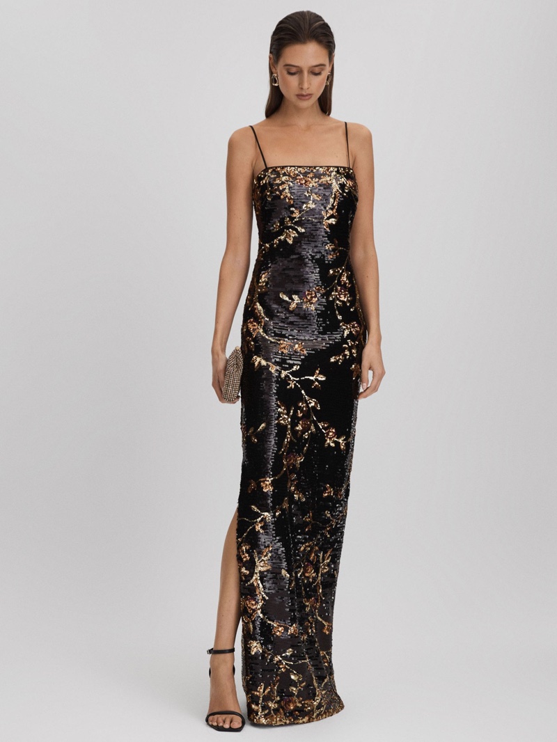 Sequin Dress Black Tie Attire Reiss