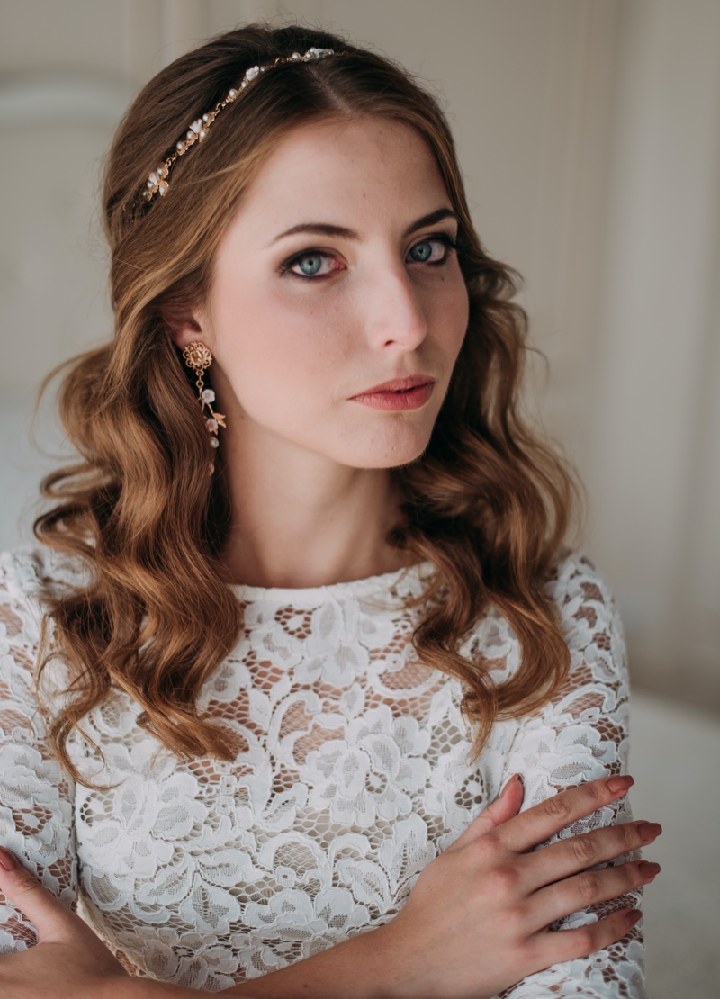 Waves Middle Part Wedding Hairstyles Long Hair