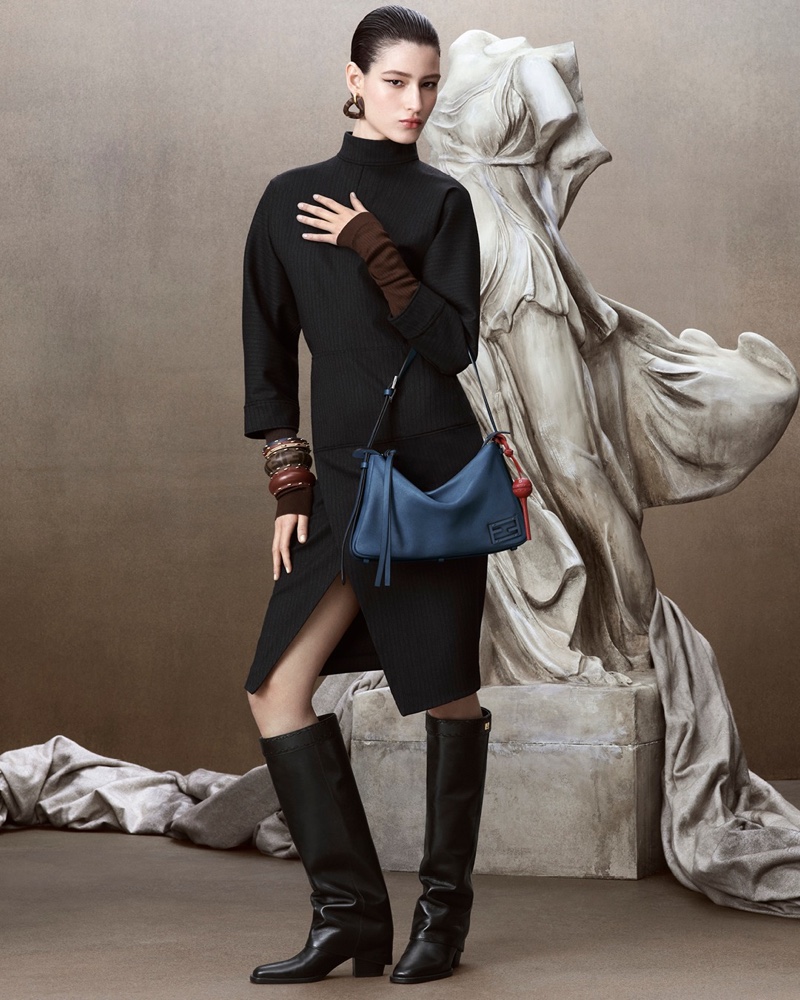 Luiza Perote strikes a pose for the Fendi fall-winter 2024 campaign.