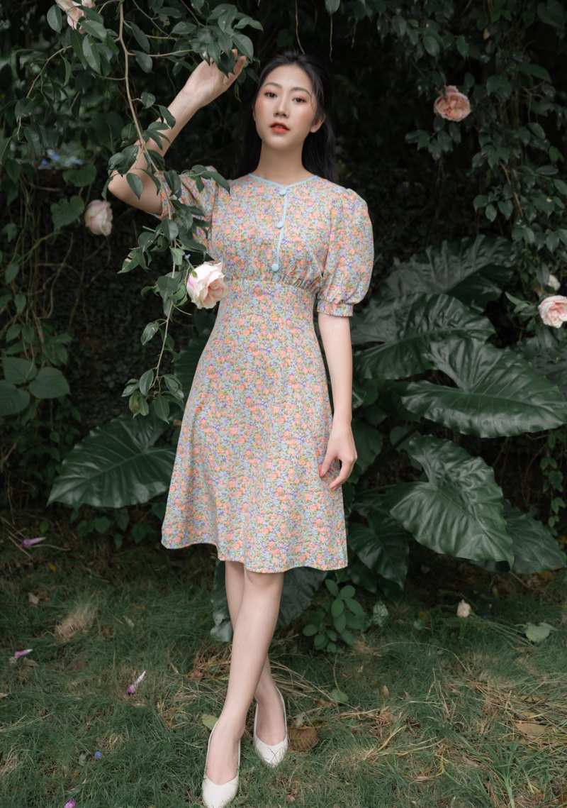 Floral Dress Cottagecore Aesthetic Outfit