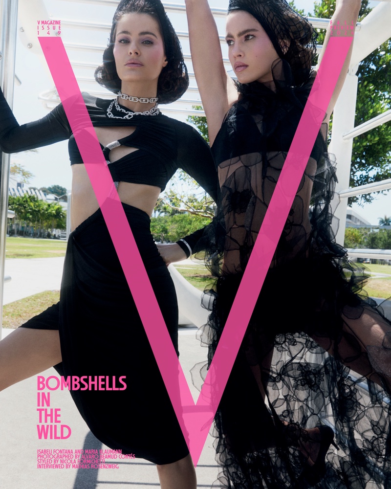 Isabeli Fontana and Maria Klaumann pose on V Magazine V149 Fall Preview 2024 cover.