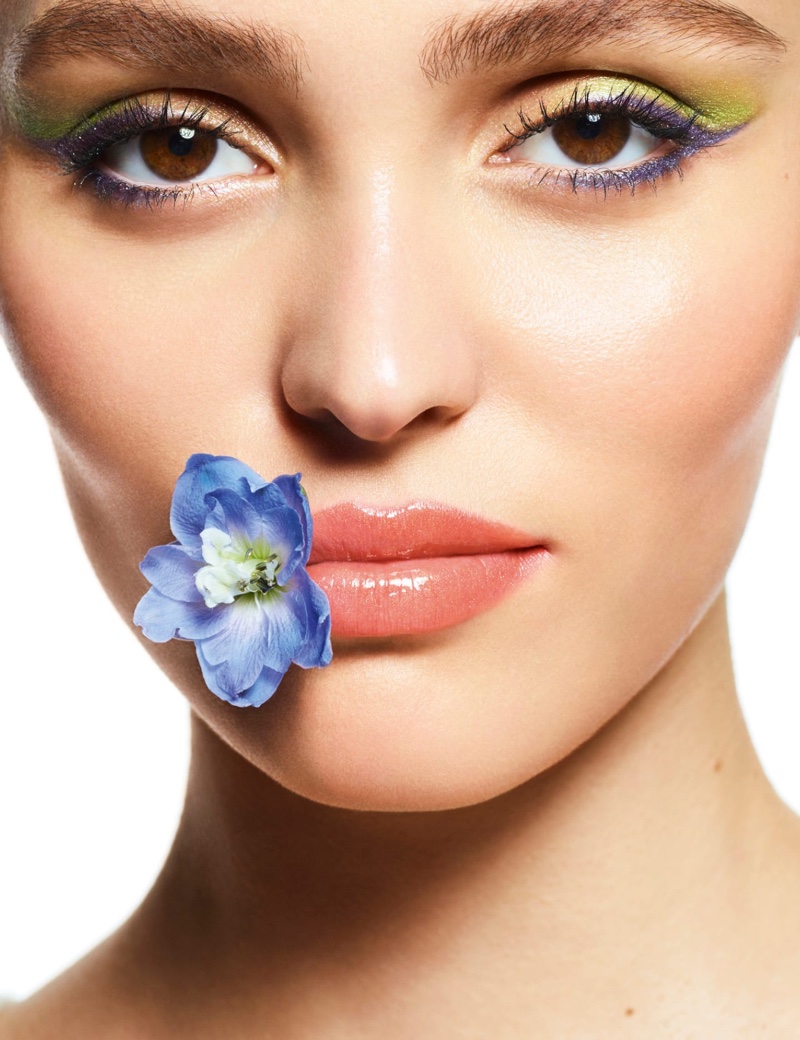 Lily-Rose Depp has flower power in Chanel Makeup's summer 2024 ad.