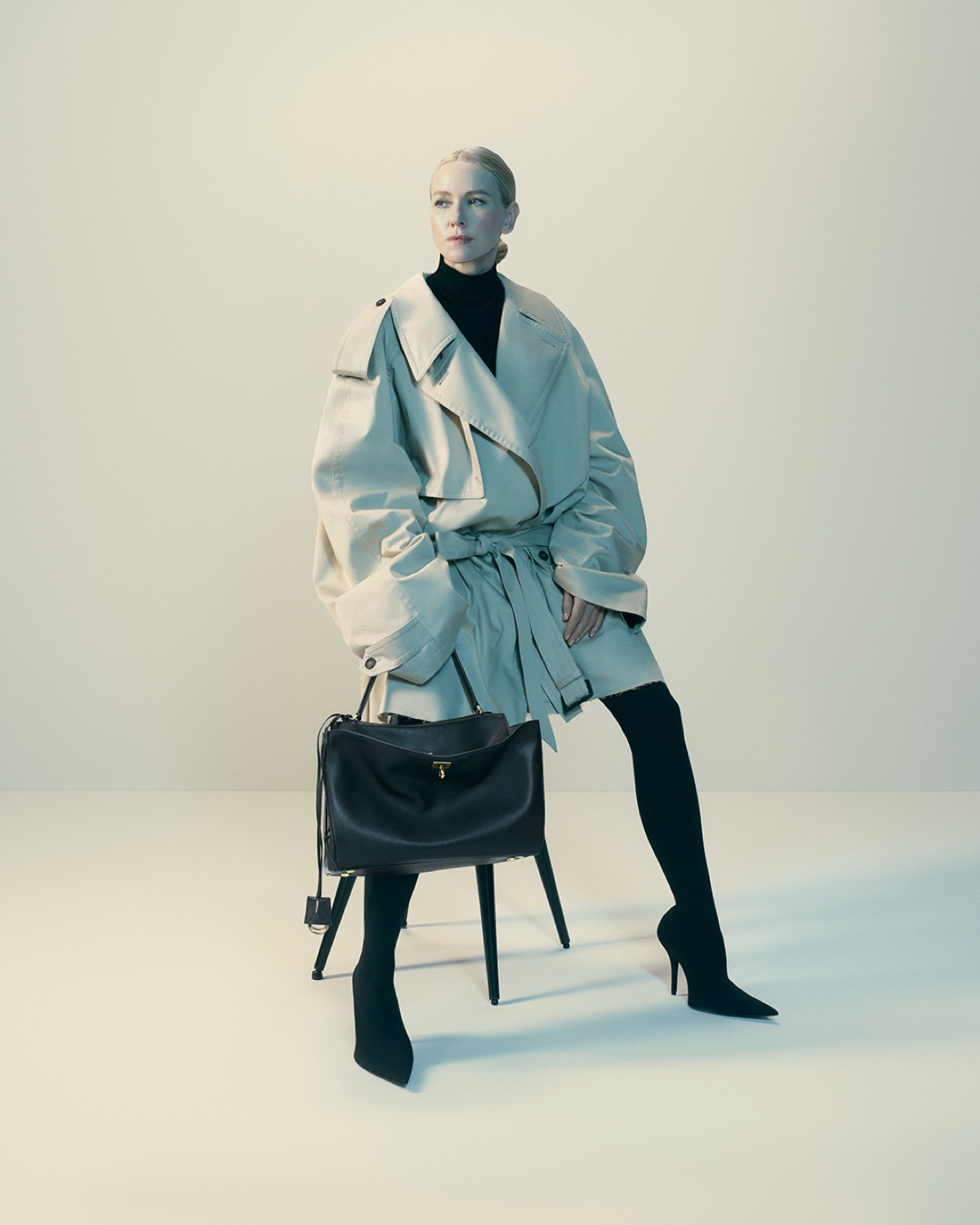 Naomi Watts shows off knife boots in The Characters campaign from Balenciaga.