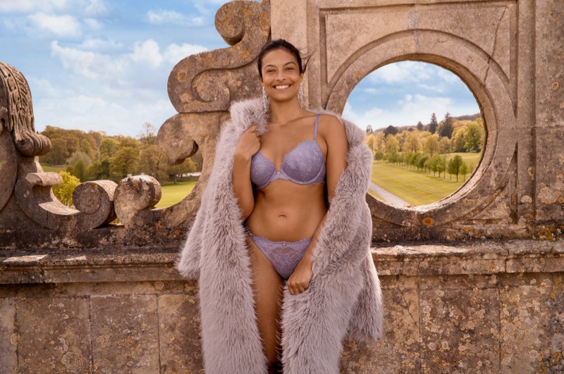 Devyn Garcia is all smiles in the Victoria's Secret Dream 2024 collection.