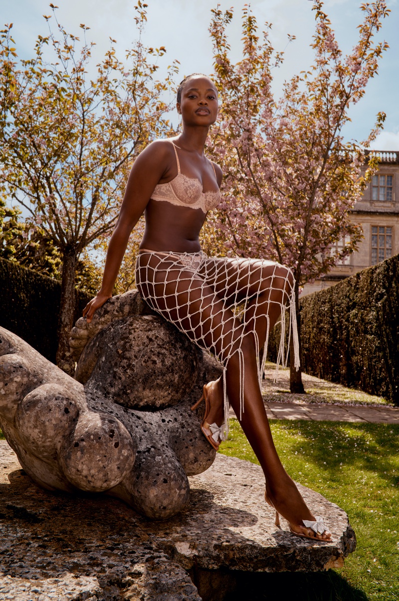 Mayowa Nicholas stuns in lace for Victoria's Secret's Dream lingerie line.