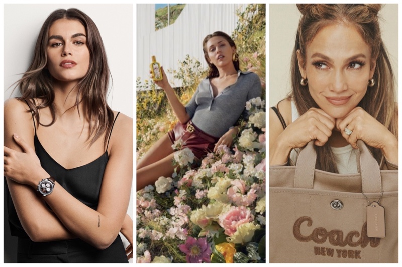 Week in Review: Kaia Gerber poses for Omega Speedmaster ad, Miley Cyrus fronts Gucci Gucci Flora Gorgeous Orchid campaign, and Jennifer Lopez poses for Coach.