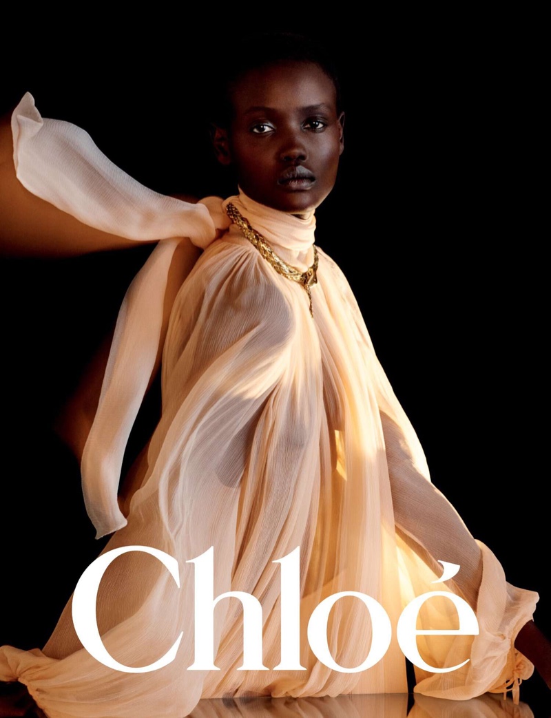 Yar Aguer takes the spotlight in Chloe's winter 2024 collection.