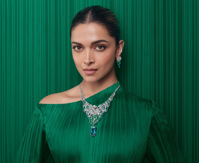 Actress Deepika Padukone models Cartier's Celestun necklace from its Natur