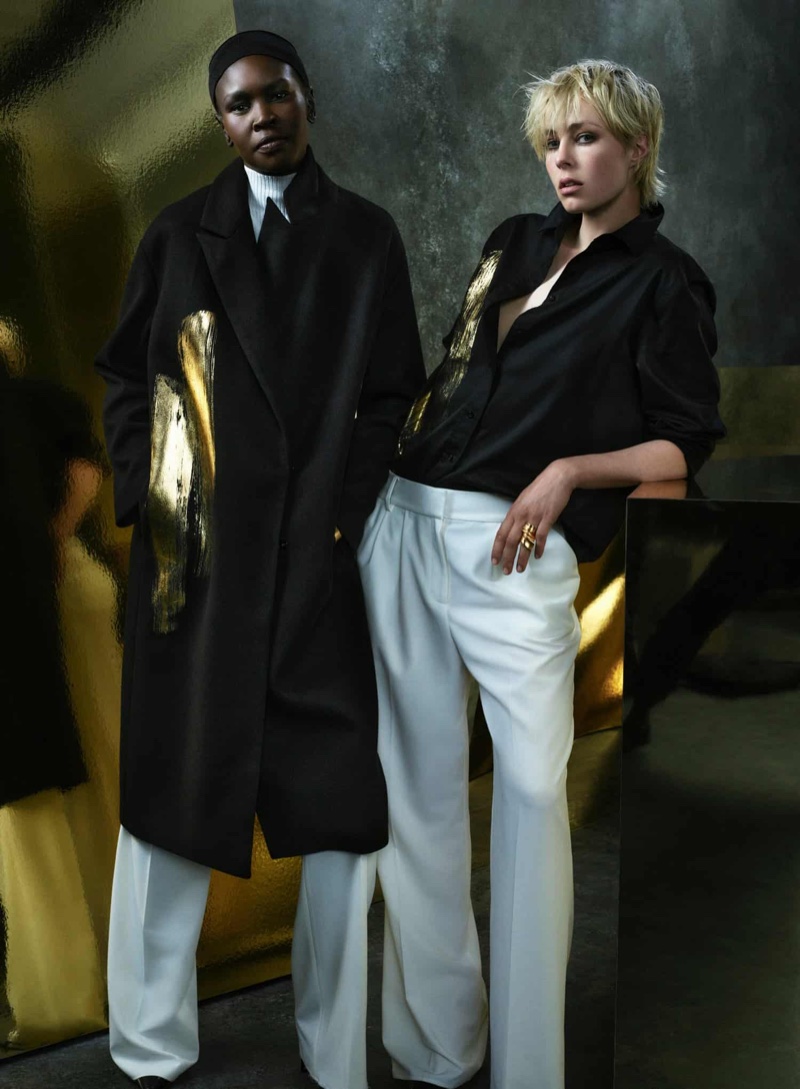 Alek Wek and Edie Campbell strike up poses in Donna Karan's fall 2024 campaign.