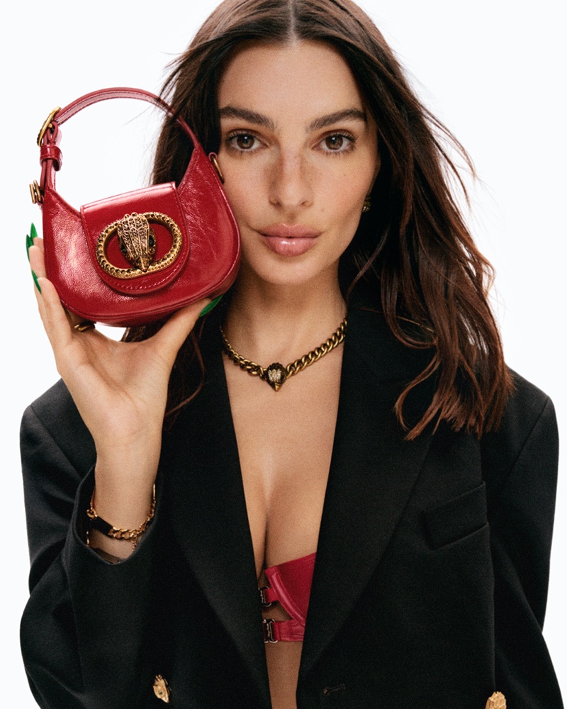 Ready for her closeup, Emily Ratajkowski shines in Kurt Geiger's fall-winter 2024 campaign.