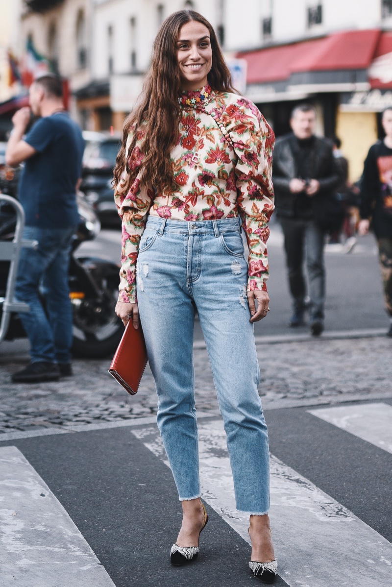 Floral Blouse Jeans Outfit