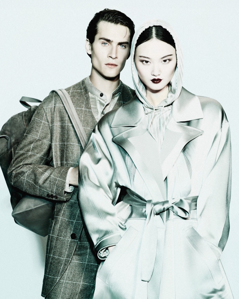 Giorgio Armani embraces soft layering for its fall 2024 ad.