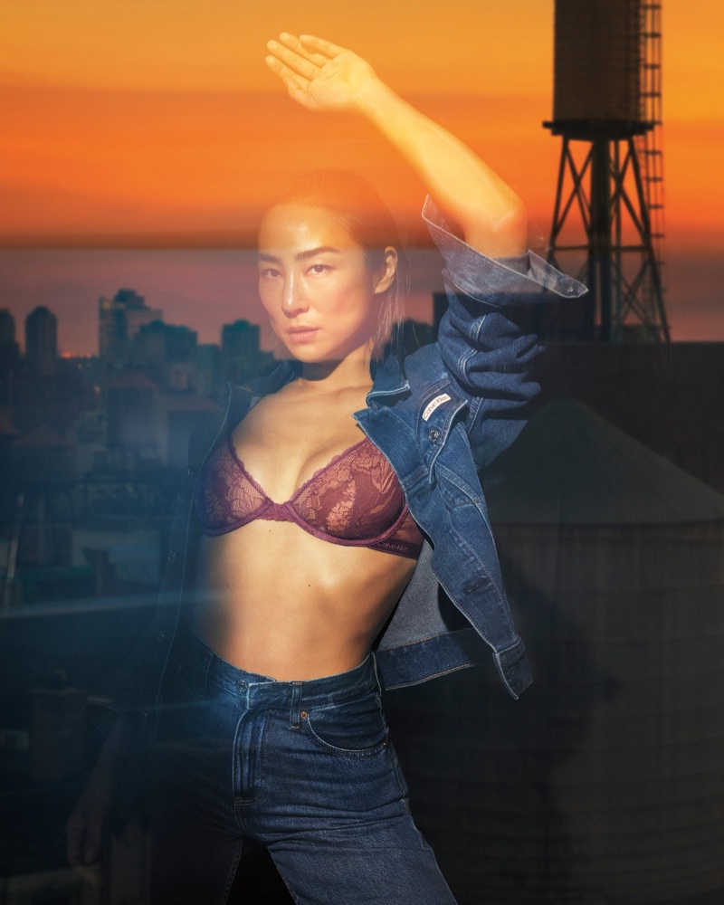 Greta Lee fronts Calvin Klein's fall 2024 ad campaign in double denim.