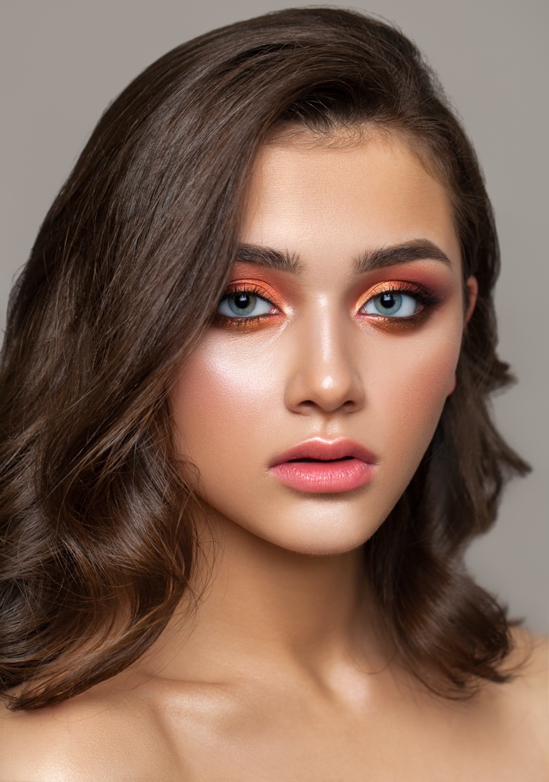 Orange Eyeshadow Summer Makeup