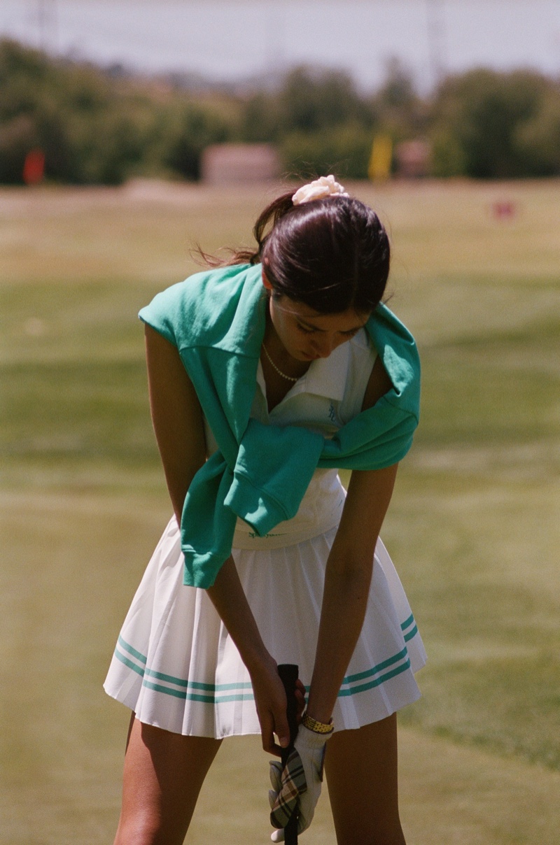 Mahalia Celeste Henderson wears a golf-ready look from Sporty & Rich.