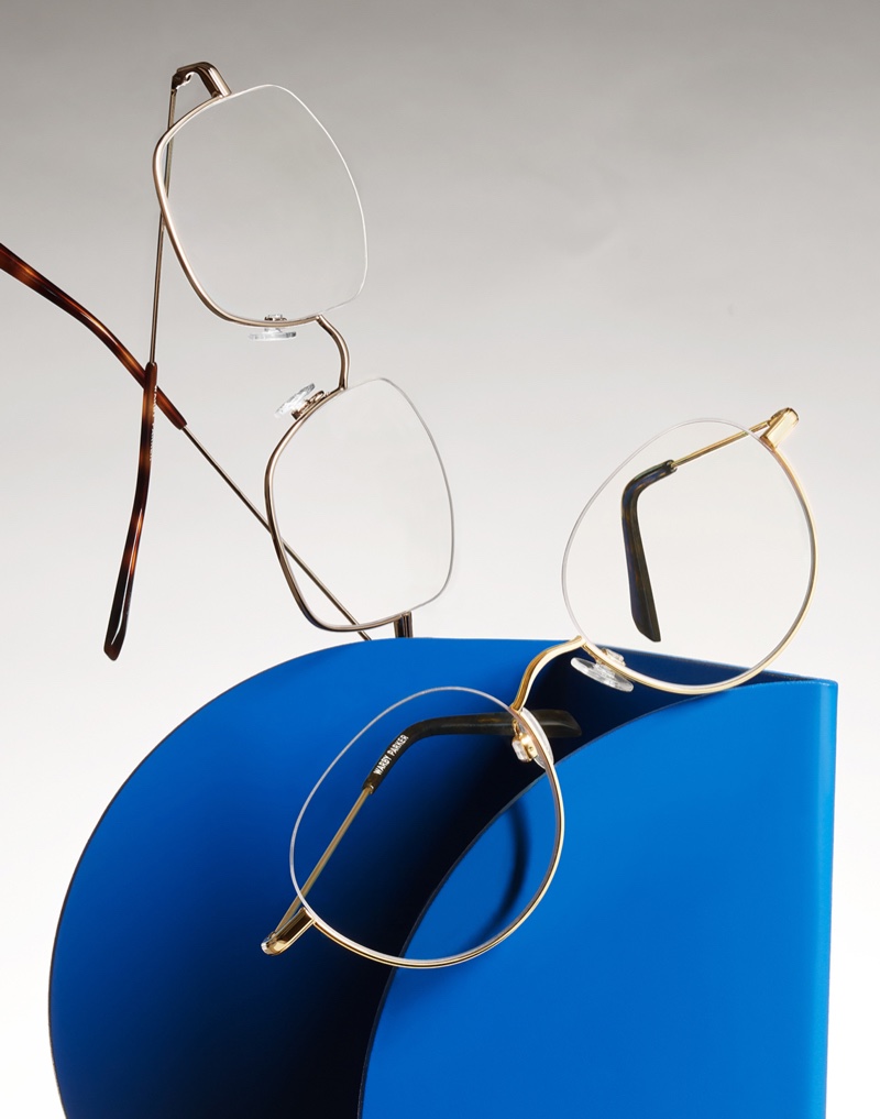 (Top) Warby Parker Eloisa Eyeglasses in Riesling $145 & (Bottom) Satler Eyeglasses in Polished Gold $145