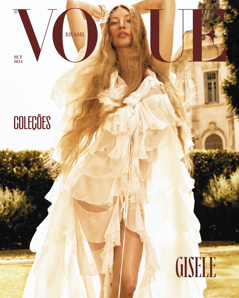 Gisele Bundchen poses on Vogue Brazil September 2024 cover.