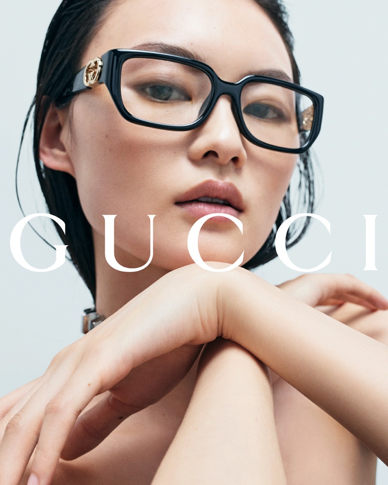 He Cong is in focus for the Gucci eyewear fall-winter 2024 campaign.