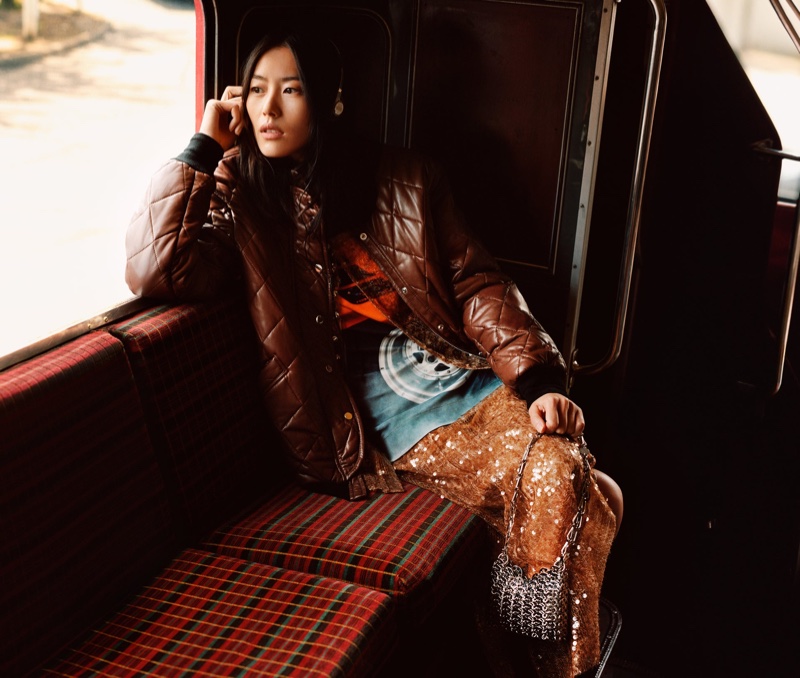 Liu Wen embraces eclectic style for Rabanne's fall-winter 2024 campaign.