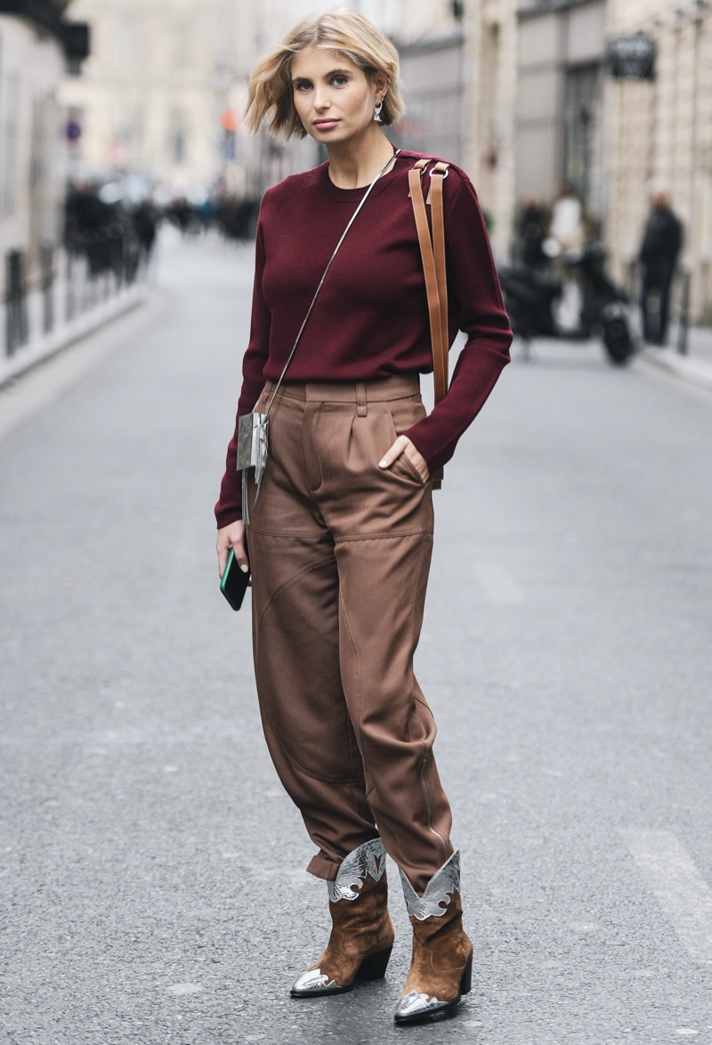 Sweater Pants Cowboy Boots Outfit