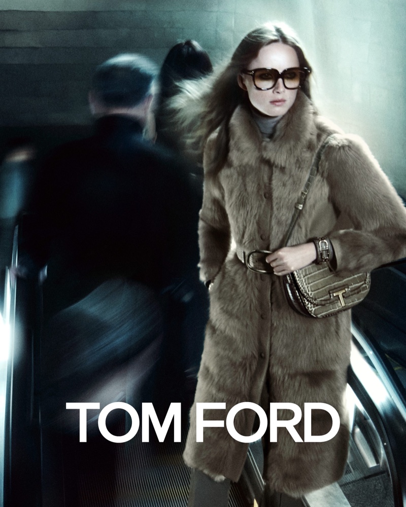 Tom Ford features tailored outerwear in its fall-winter 2024 campaign.