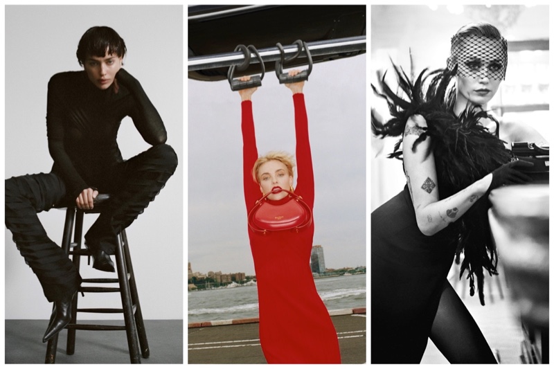 Week in Review: Irina Shayk fronts Helmut Lang fall 2024 ad, Caroline Trentini poses for Balmain fall 2024 campaign, and Miley Cyrus stars in Dolce & Gabbana fall 2024 ad.