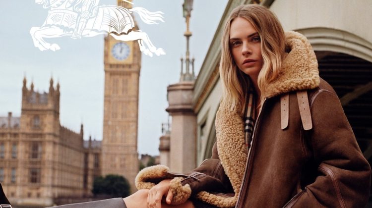 Cara Delevingne Wears Burberry’s Luxe Outerwear in New Ad