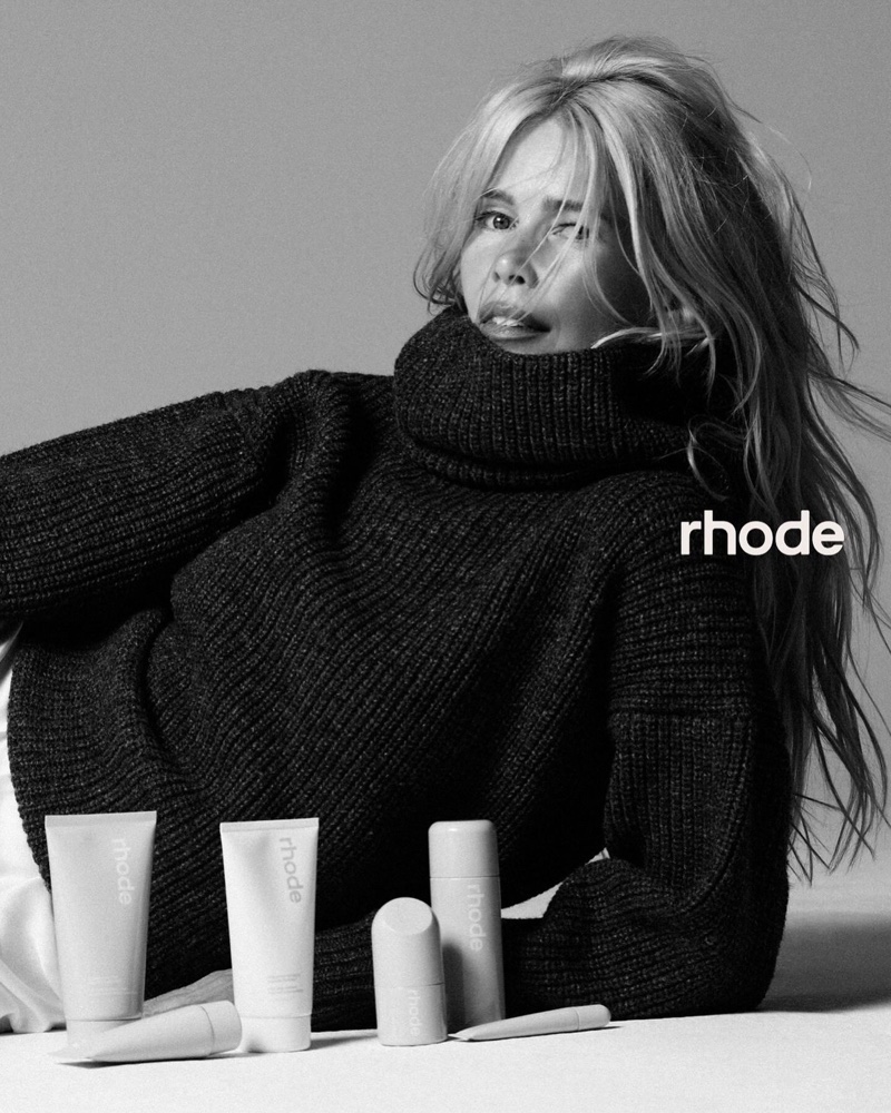 Supermodel Claudia Schiffer fronts a campaign for the new Rhode Barrier balm.