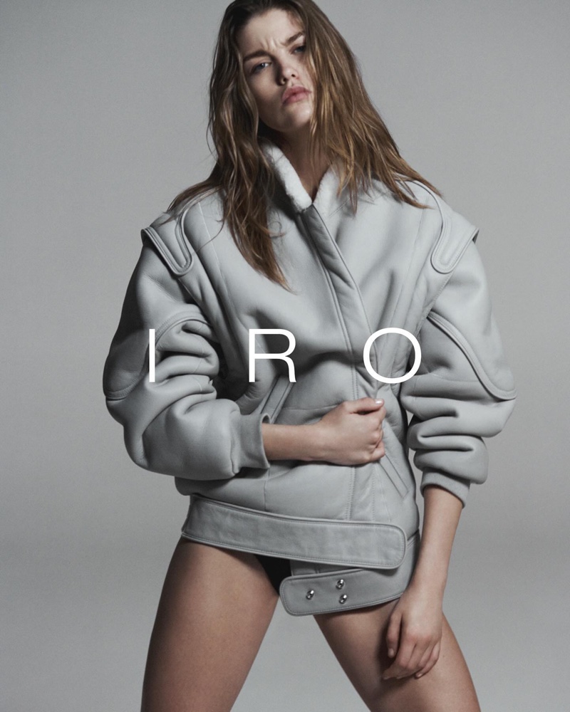 IRO features an oversized jacket in its fall-winter 2024 campaign.