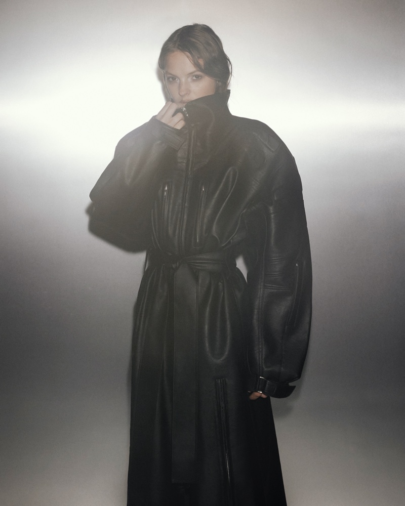 A vegan leather coat is featured in KHY and Namilia's new collaboration.