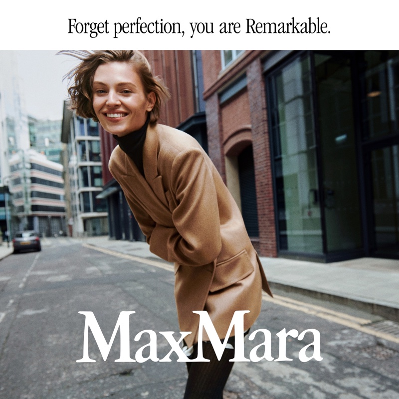 Bibi Breslin flashes a smile in Max Mara's Olimpia jacket.