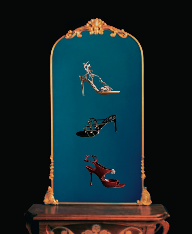 Neiman Marcus spotlights its evening shoes selection for the holiday season.